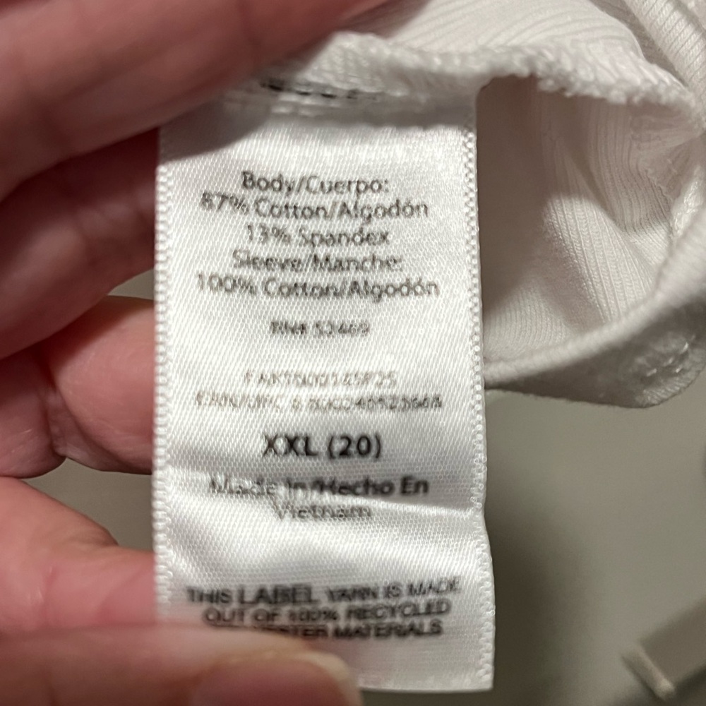 Free Assembly White Eyelet Ruffle Sleeve Top XXL Size 20 Cotton - Picture 5 of 6